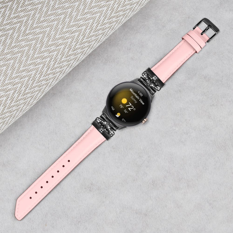 Kunstlæder Og Rhinsten Universal Rem passer til Google Pixel Watch 2 / Google Pixel Watch - Pink#serie_3