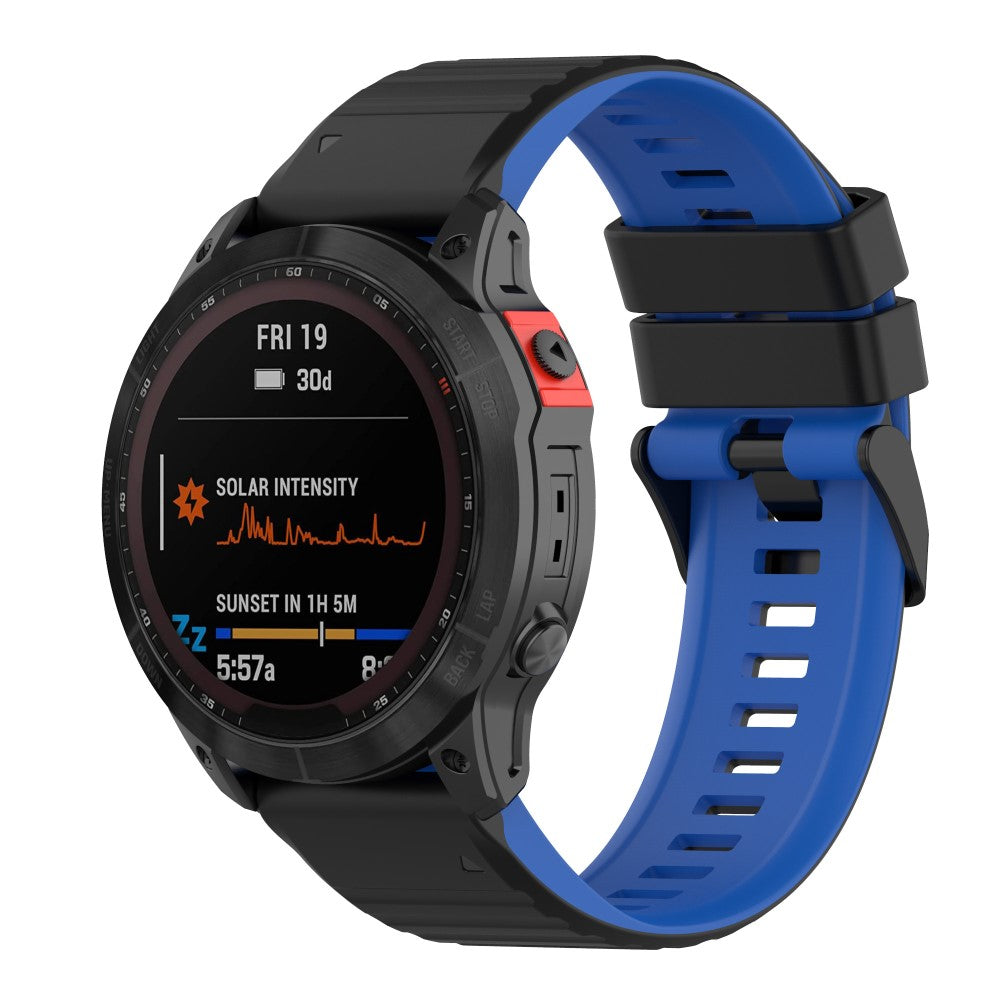 Solid Silikone Universal Rem passer til Garmin Smartwatch - Blå#serie_6