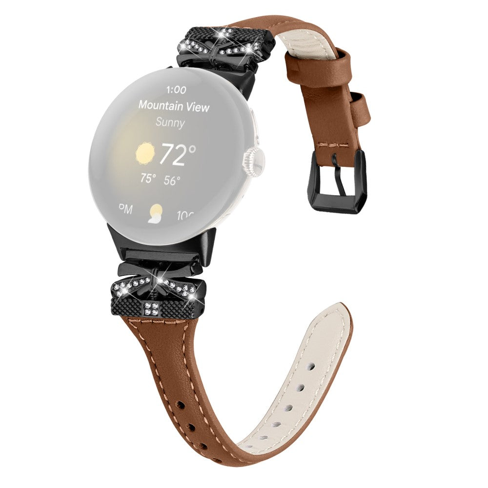 Fantastisk Kunstlæder Rem passer til Google Pixel Watch 2 - Brun#serie_1