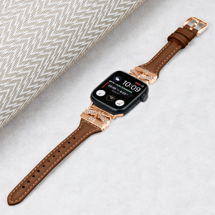 Stilfuld Kunstlæder Universal Rem passer til Apple Smartwatch - Brun#serie_2