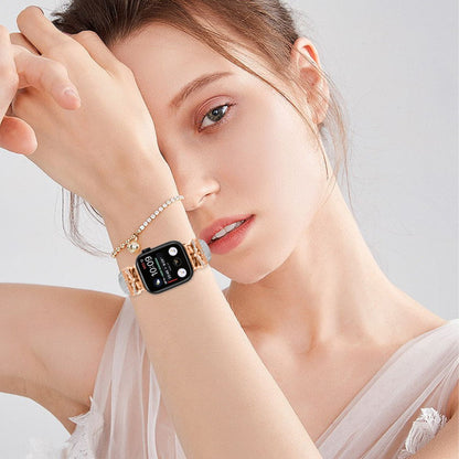 Rose Gold Buckle Watch Strap Apple Watch Series 9 / 8 / 7 / 41mm / 6 / 5 / 4 / SE / SE (2022) / SE (2023) 40mm / Series 3 2 1 38mm - Grey#serie_5