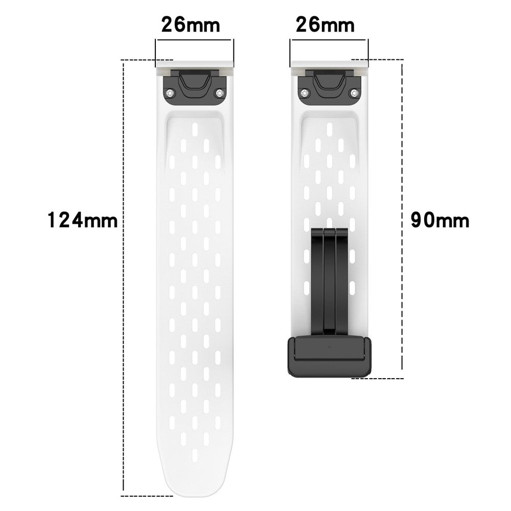 Garmin Tactix 7 Pro / Fenix 7X / Fenix 7X Solar Silicone Watch Strap 26mm Breathable Watch Band with Folding Buckle - Black#serie_1