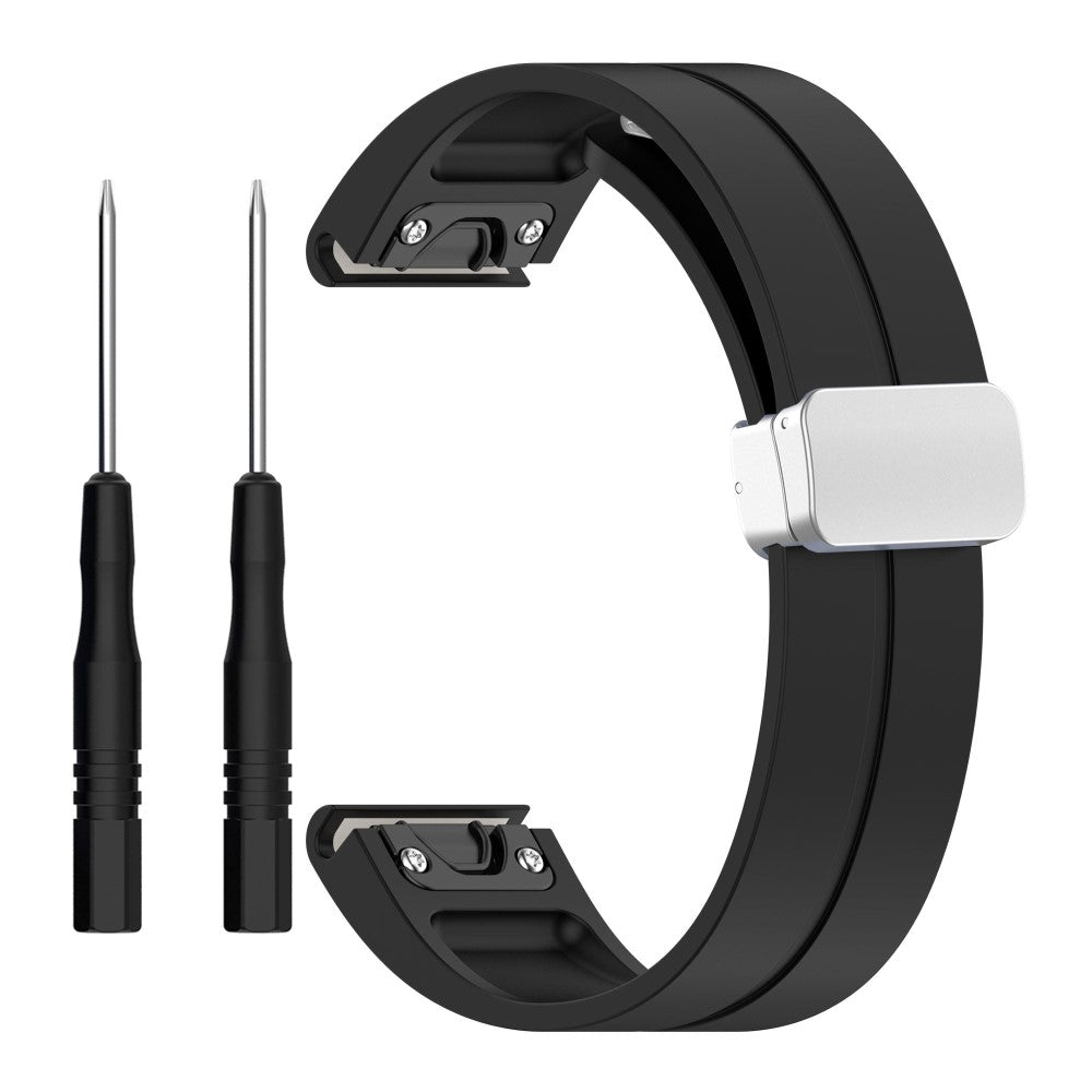 Super Godt Silikone Universal Rem passer til Smartwatch - Sort#serie_1