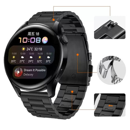 Huawei Watch GT4 46mm / GT3 46mm / GT2 46mm Watch Strap 3 Beads Titanium Steel 22mm Wrist Band - Black#serie_1