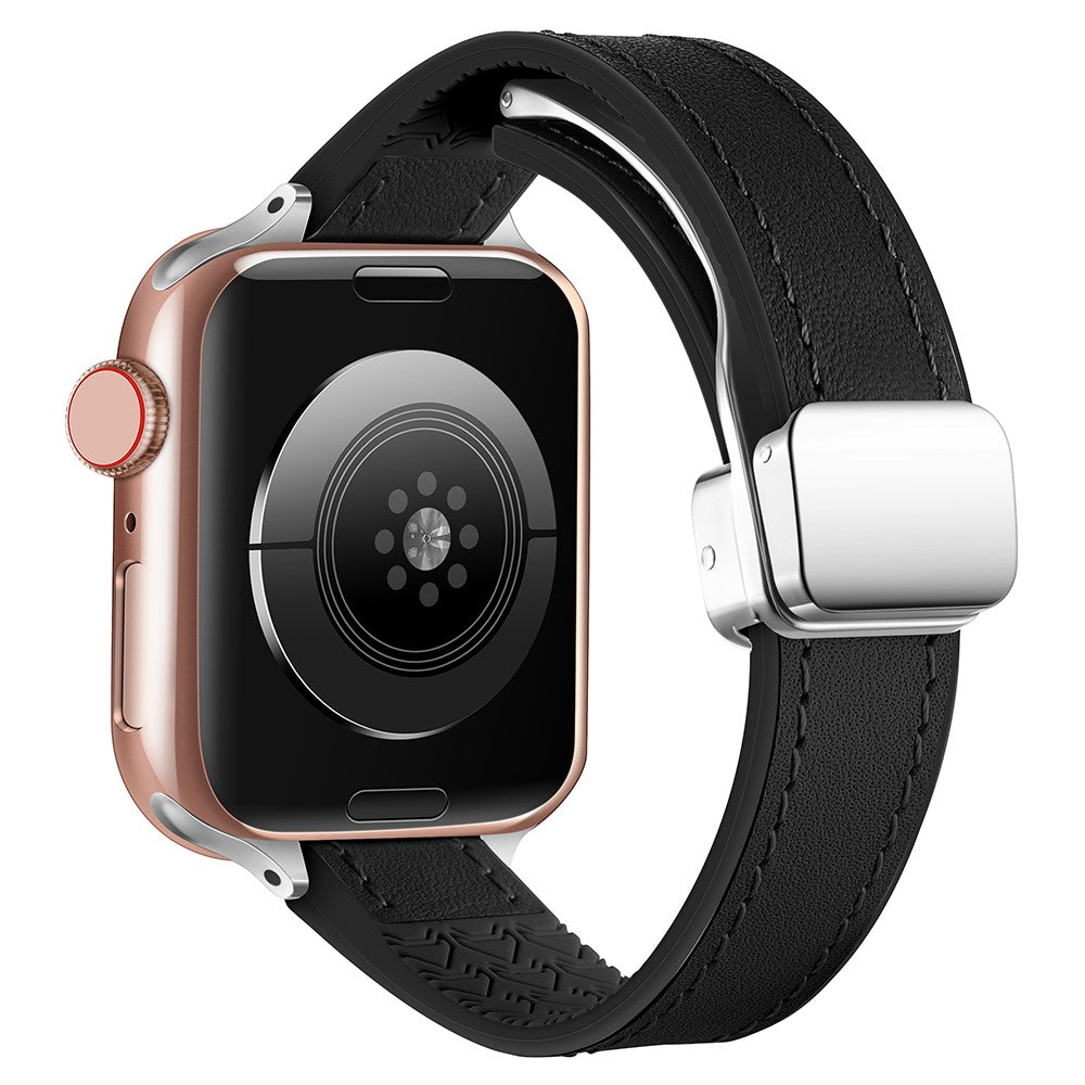 Rigtigt Nydelig Kunstlæder Universal Rem passer til Apple Smartwatch - Sort#serie_7