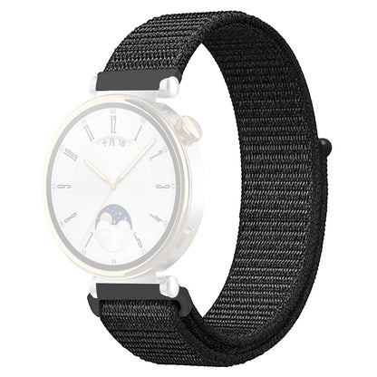 Huawei Watch GT 4 41mm / Garmin Venu 3S Watch Band 18mm Nylon Loop Adjustable Wrist Strap - Dark Black#serie_1