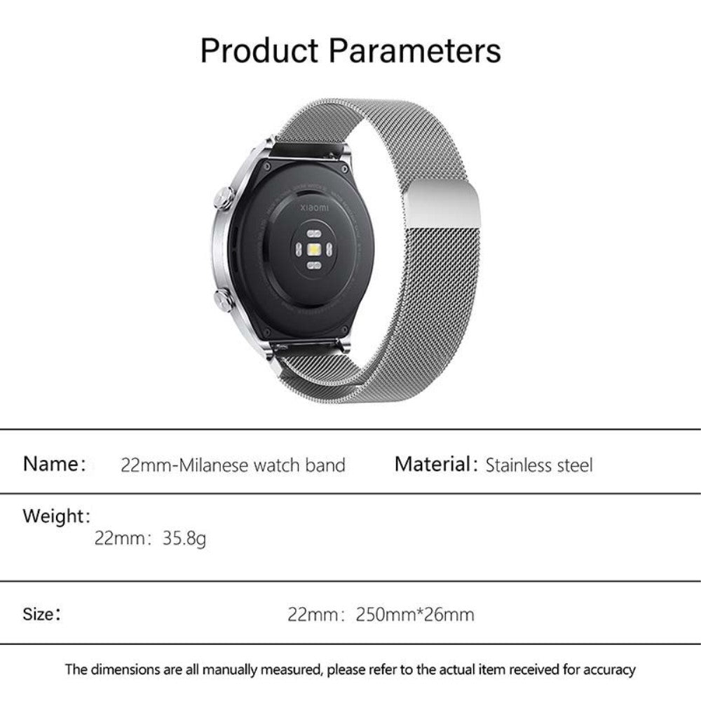Meget Godt Metal Universal Rem passer til Smartwatch - Sølv#serie_5