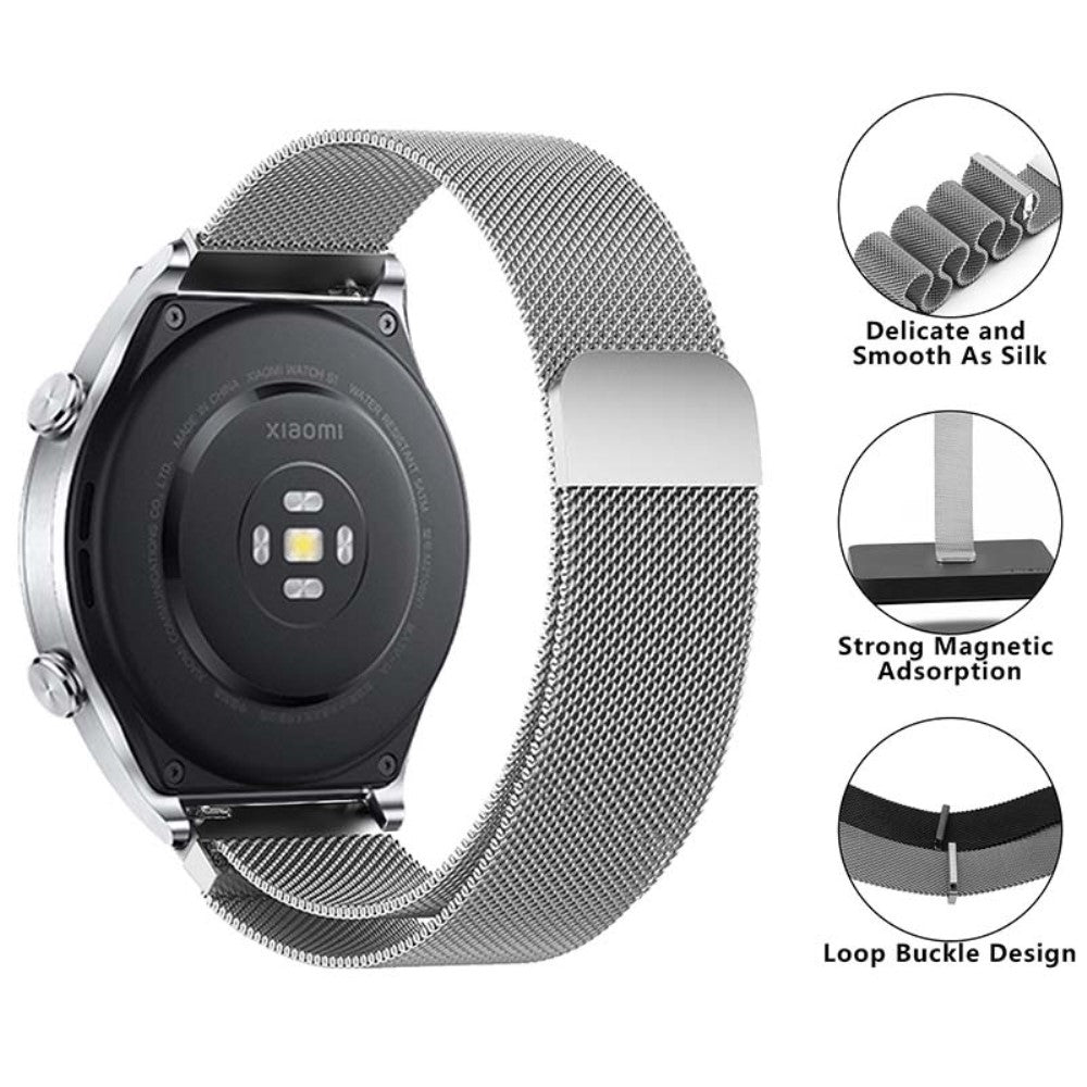 Meget Godt Metal Universal Rem passer til Smartwatch - Sølv#serie_7