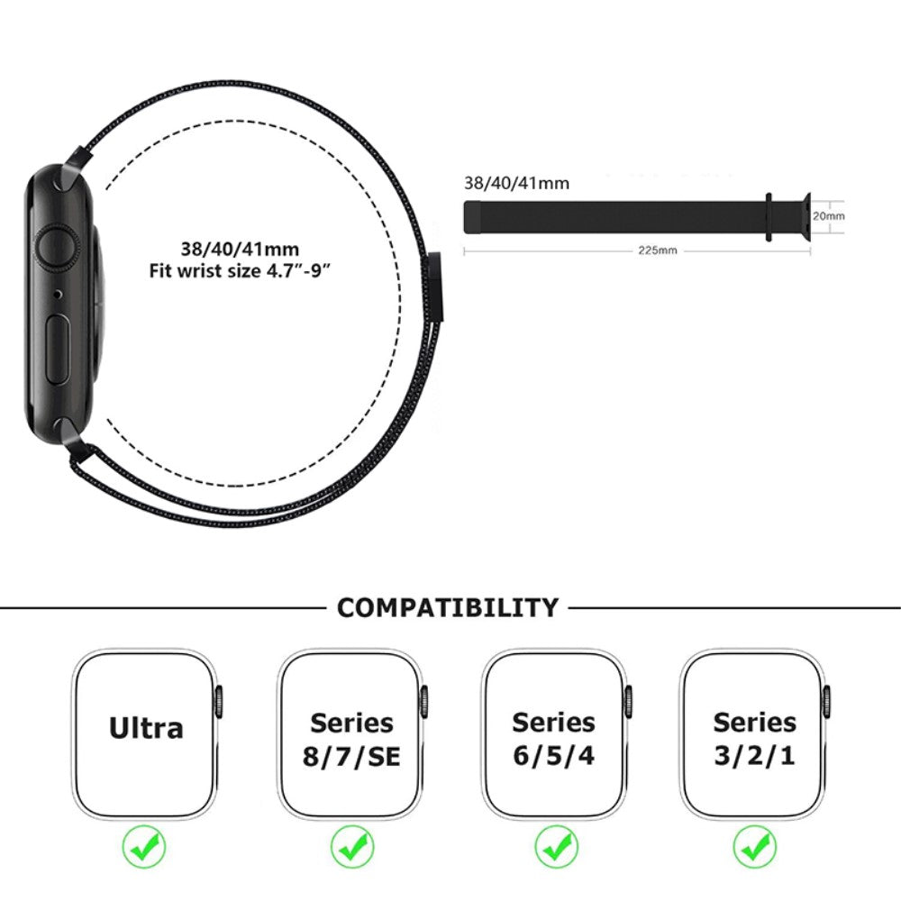 Stilren Metal Universal Rem passer til Apple Smartwatch - Blå#serie_7