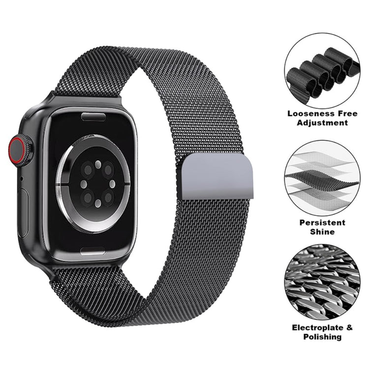 Vildt Rart Metal Universal Rem passer til Apple Smartwatch - Sort#serie_2