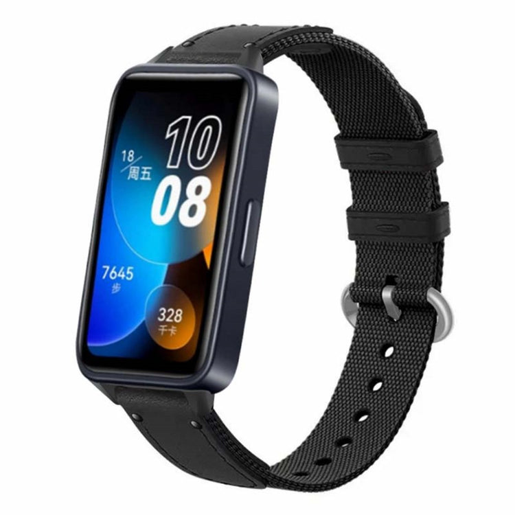 Rigtigt Godt Nylon Rem passer til Huawei Band 8 - Sort#serie_5