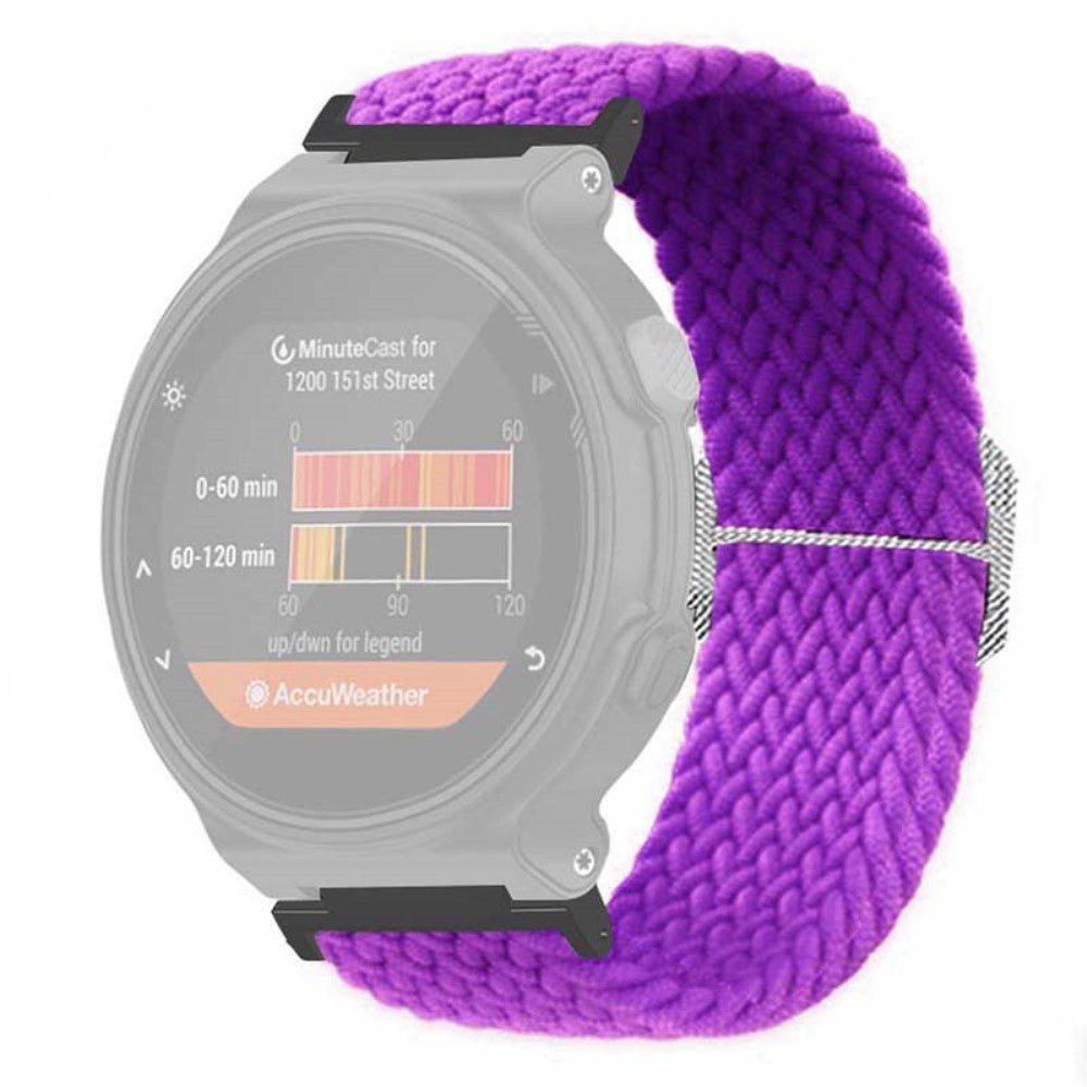 Fed Nylon Universal Rem passer til Garmin Smartwatch - Lilla#serie_6