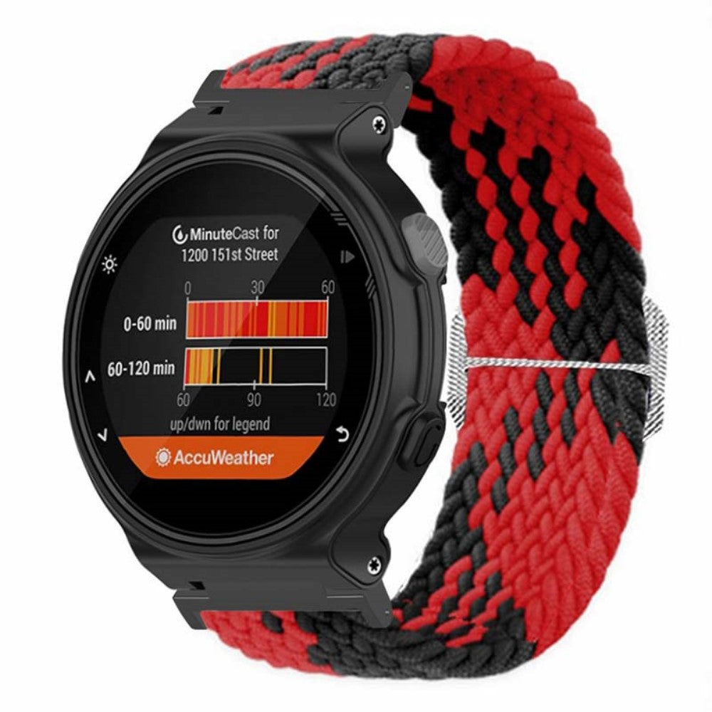 Fed Nylon Universal Rem passer til Garmin Smartwatch - Rød#serie_9