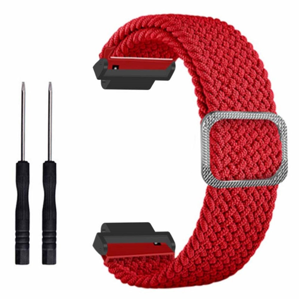 Fed Nylon Universal Rem passer til Garmin Smartwatch - Rød#serie_10