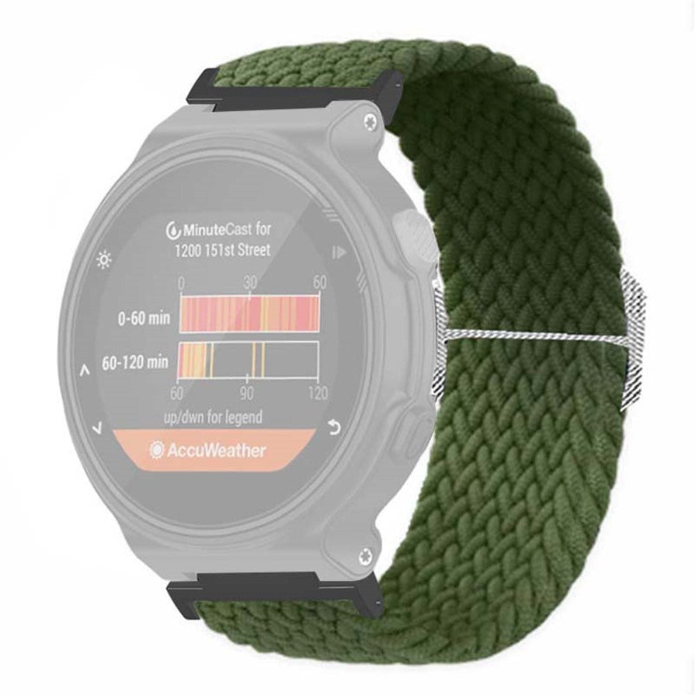 Fed Nylon Universal Rem passer til Garmin Smartwatch - Grøn#serie_12