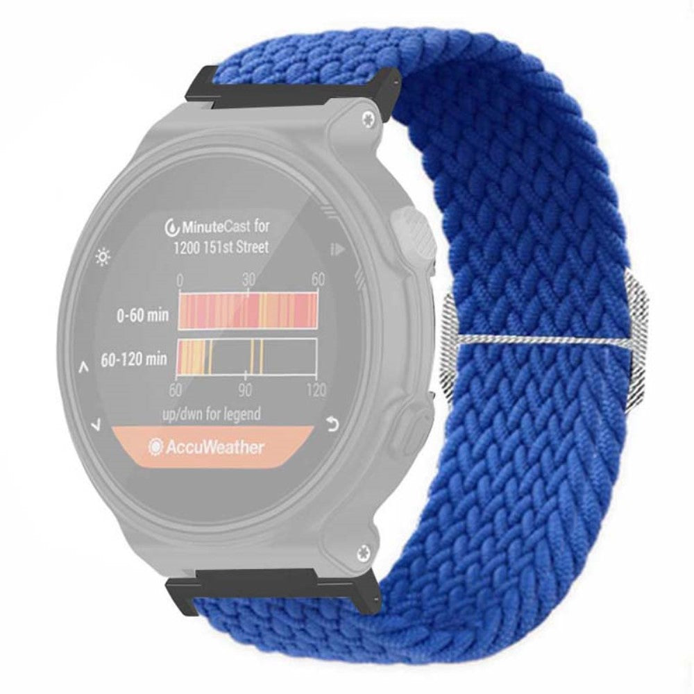 Fed Nylon Universal Rem passer til Garmin Smartwatch - Blå#serie_15