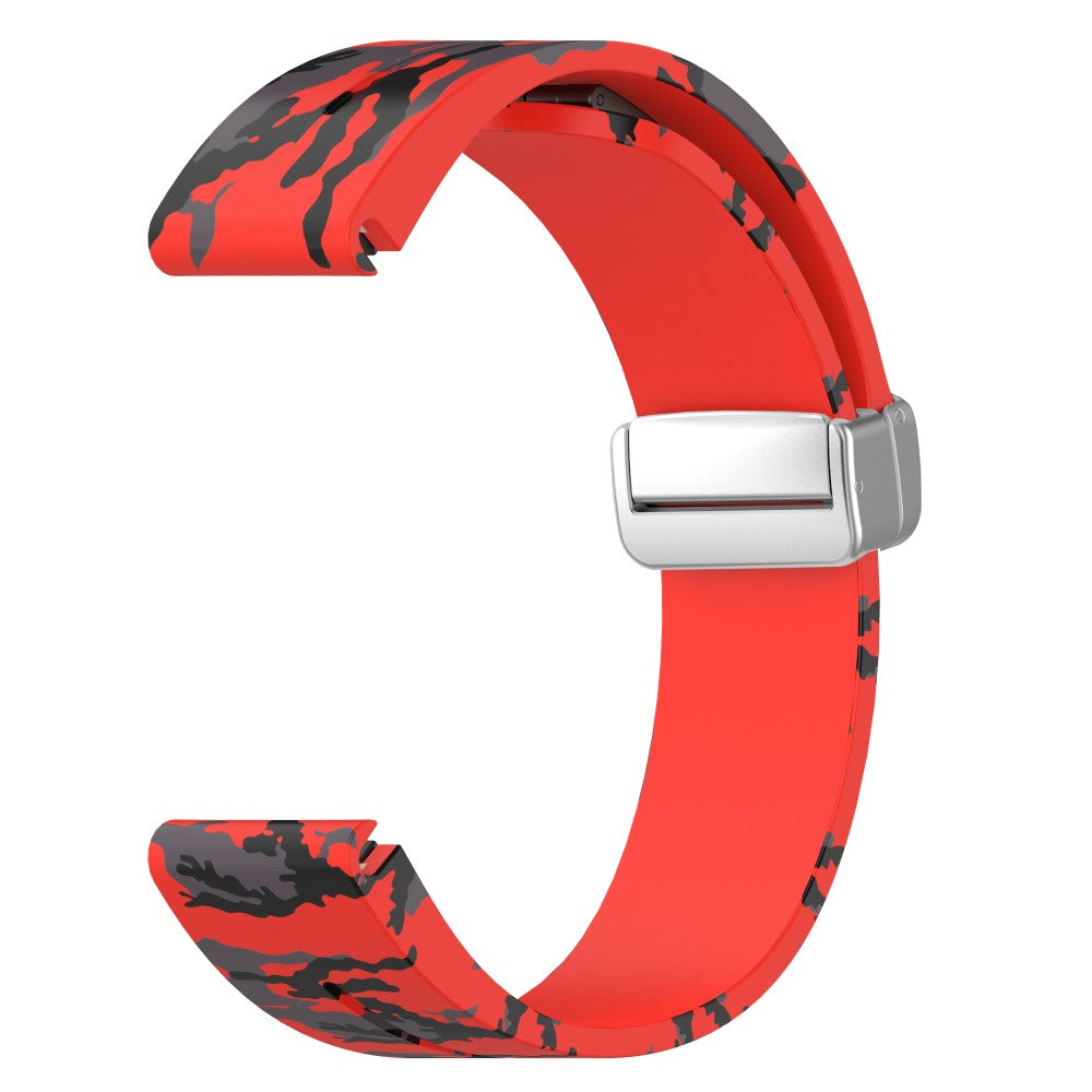 Garmin Fenix 7S / 6S Pro / 5S Plus / Instinct 2S Camouflage Watch Bands Silver Buckle 20mm Sports Strap - Camo Red#serie_3