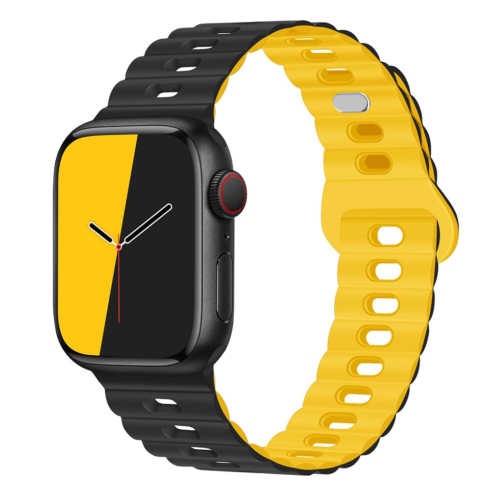 Mega Cool Silikone Universal Rem passer til Apple Smartwatch - Gul#serie_16