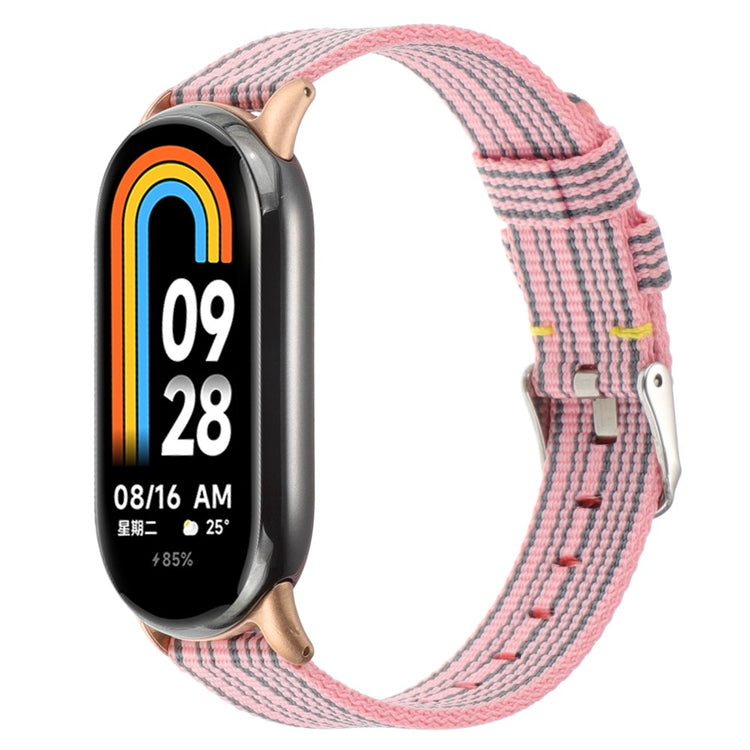 Super Smuk Nylon Rem passer til Xiaomi Smart Band 8 - Pink#serie_6