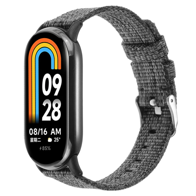 Super Smuk Nylon Rem passer til Xiaomi Smart Band 8 - Sølv#serie_7