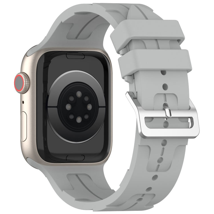 Sejt Silikone Universal Rem passer til Apple Smartwatch - Sølv#serie_8