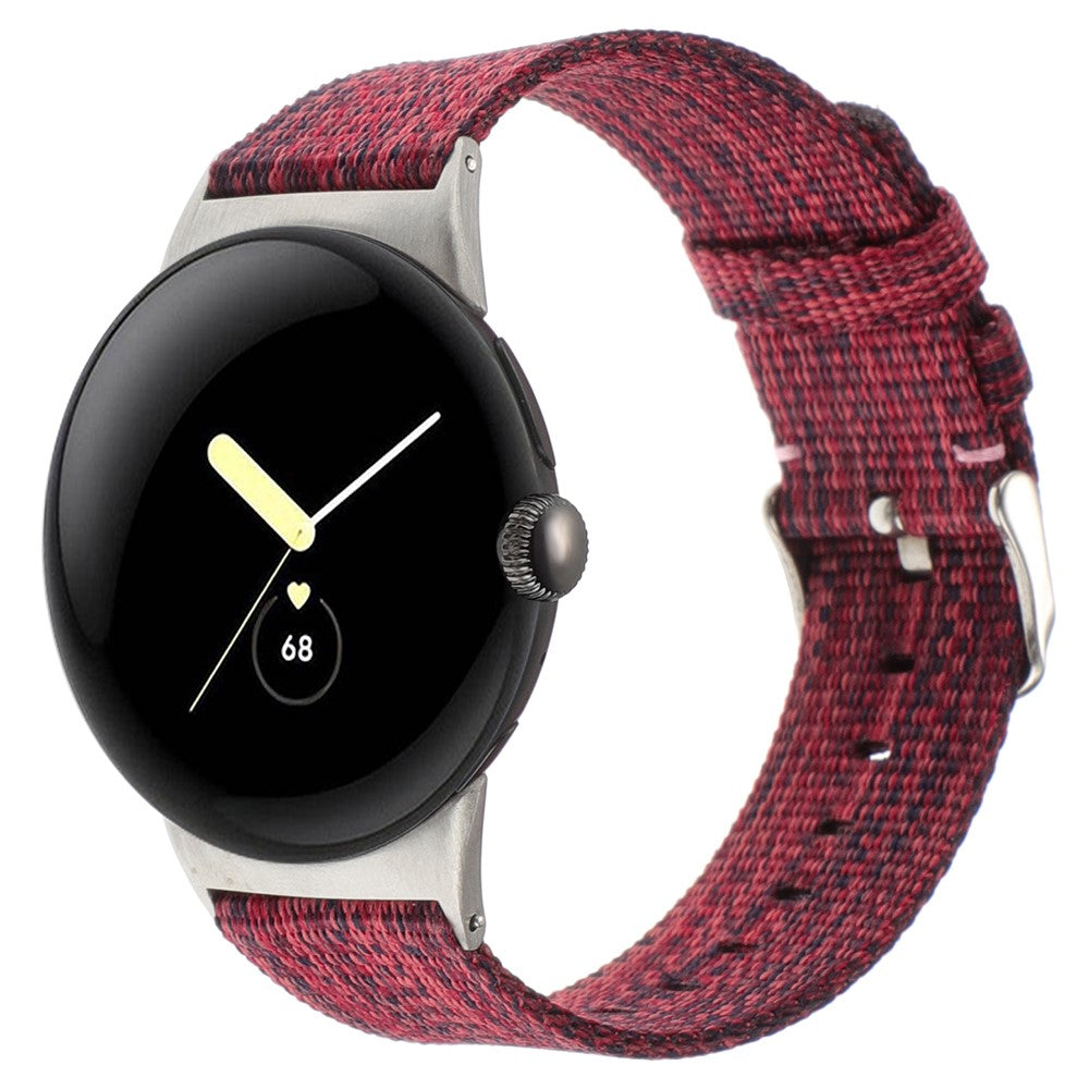 Nylon Universal Rem passer til Google Pixel Watch / Google Pixel Watch 2 - Rød#serie_7