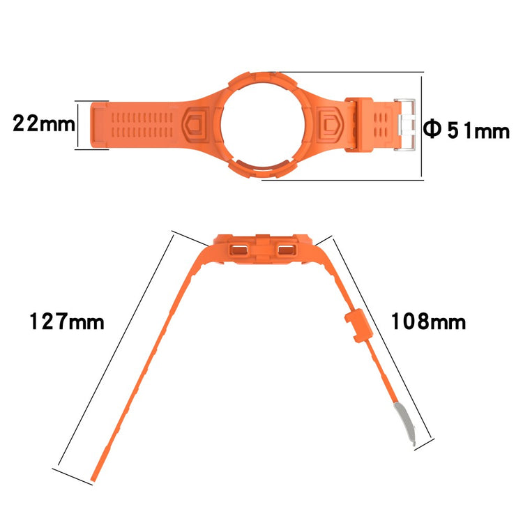 Sejt Silikone Rem passer til Samsung Galaxy Watch 4 Classic (46mm) - Orange#serie_2