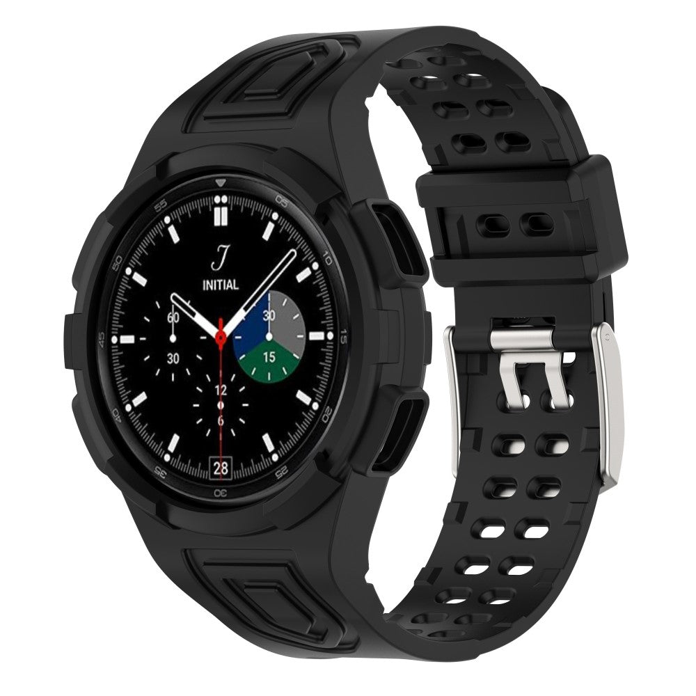 Sejt Silikone Rem passer til Samsung Galaxy Watch 4 Classic (46mm) - Sort#serie_3