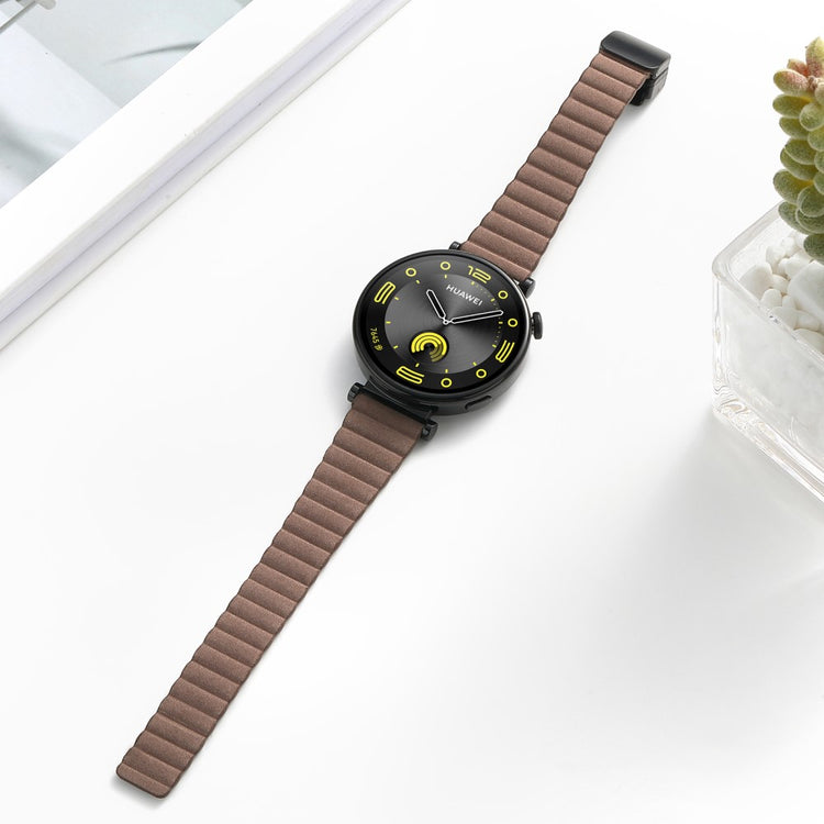 Super Elegant Ægte Læder Universal Rem passer til Smartwatch - Brun#serie_1