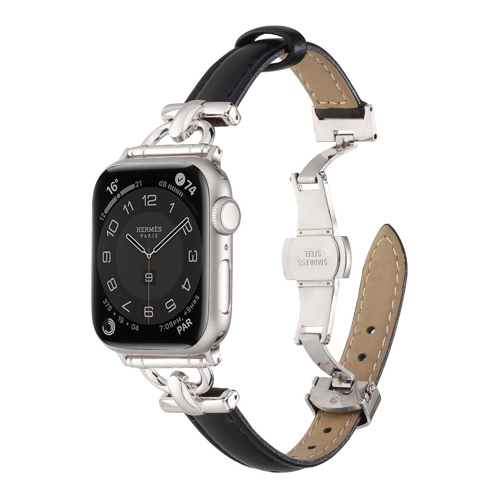 Vildt Elegant Kunstlæder Universal Rem passer til Apple Smartwatch - Sort#serie_6