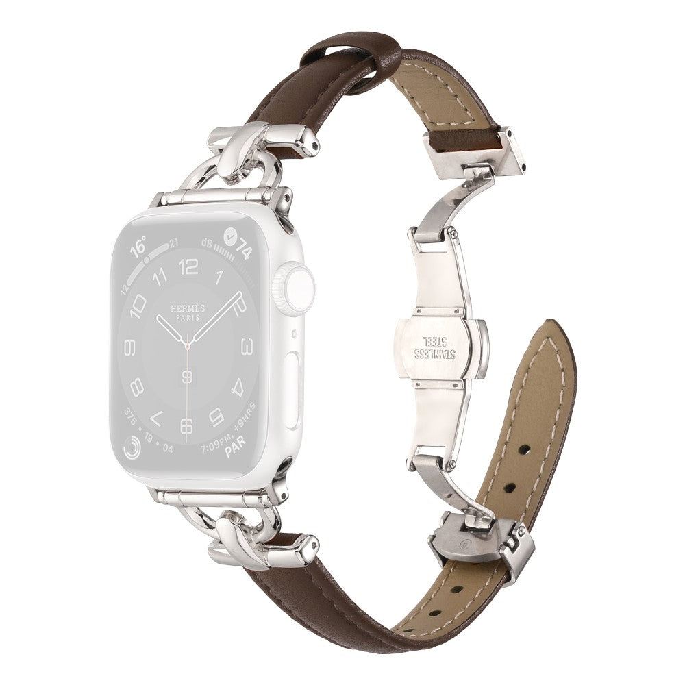 Vildt Elegant Kunstlæder Universal Rem passer til Apple Smartwatch - Brun#serie_10