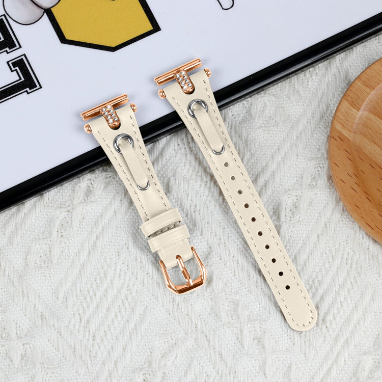 TicWatch E / 2 / C2 Watchband Adjustable Genuine Cow Leather Strap - Apricot#serie_4