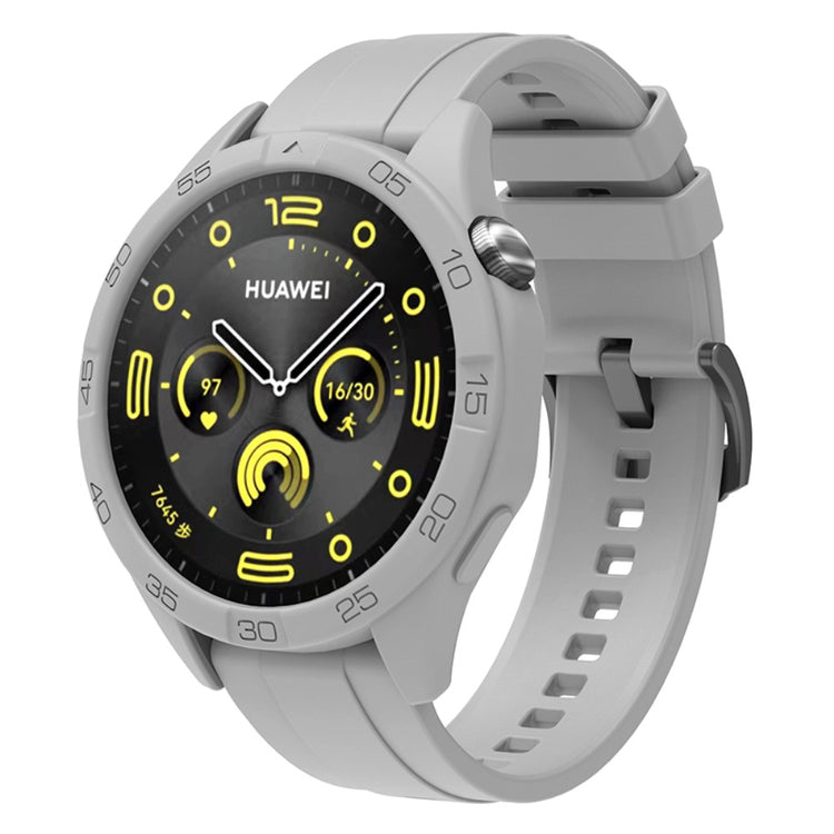 Silikone Rem med Etui passer til Huawei Watch GT 4 46mm - Sølv#serie_7