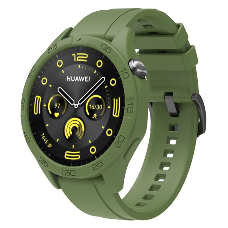 Silikone Rem med Etui passer til Huawei Watch GT 4 46mm - Grøn#serie_10