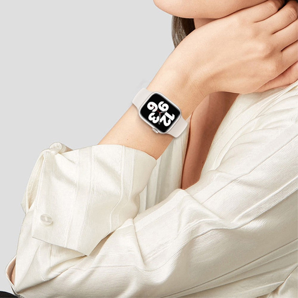 Skøn Silikone Universal Rem passer til Apple Smartwatch - Hvid#serie_2