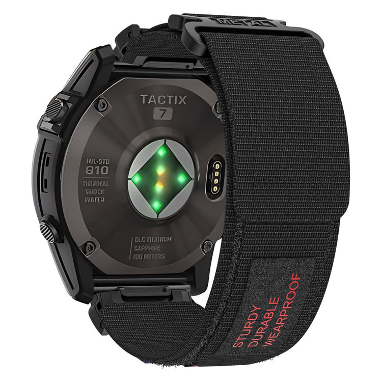 Vildt Hårdfør Nylon Universal Rem passer til Garmin Smartwatch - Sort#serie_1