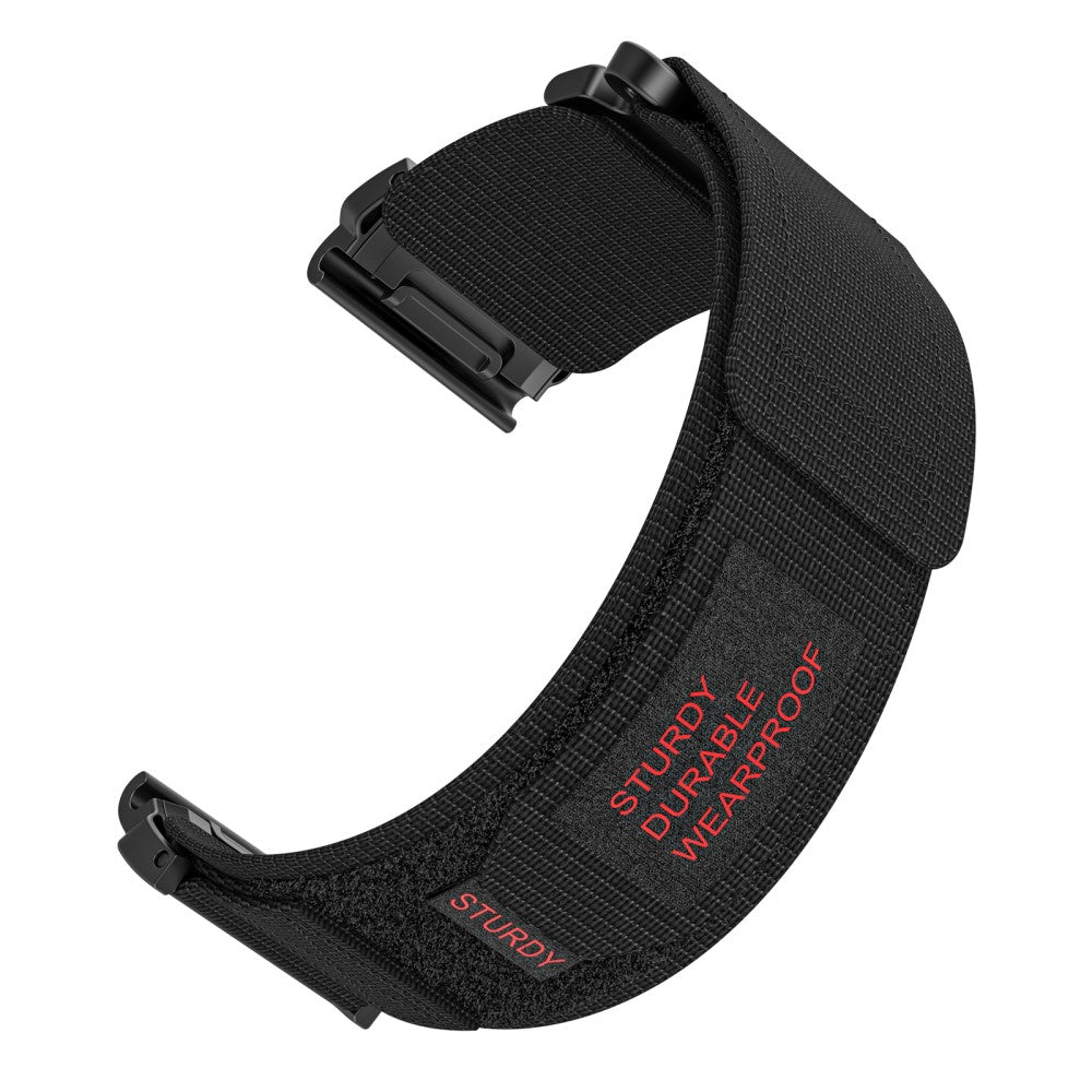 Vildt Hårdfør Nylon Universal Rem passer til Garmin Smartwatch - Sort#serie_1