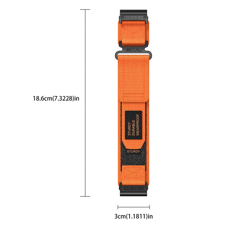 Vildt Hårdfør Nylon Universal Rem passer til Garmin Smartwatch - Orange#serie_2