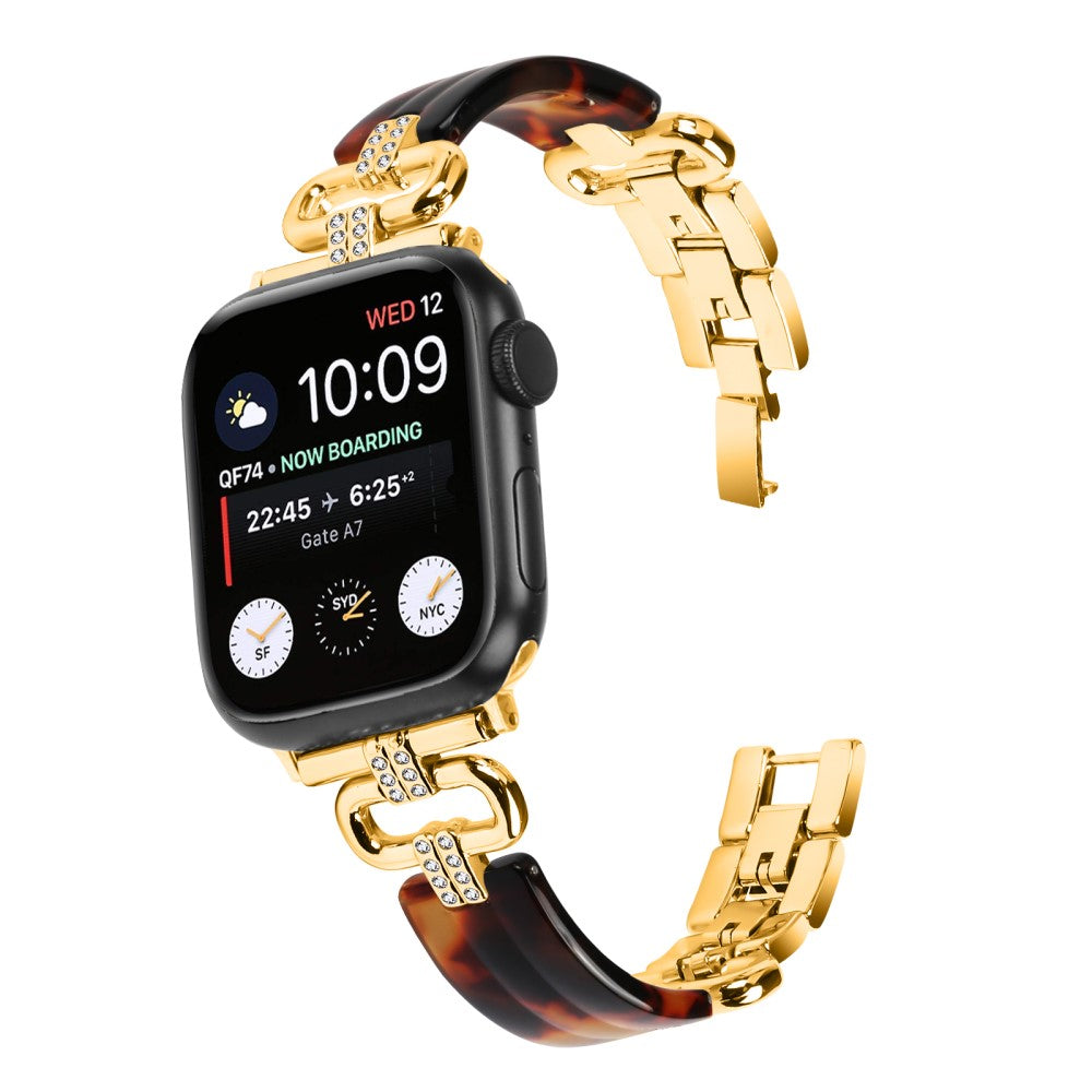 Metal, Plastik Og Rhinsten Universal Rem passer til Apple Smartwatch - Guld#serie_2