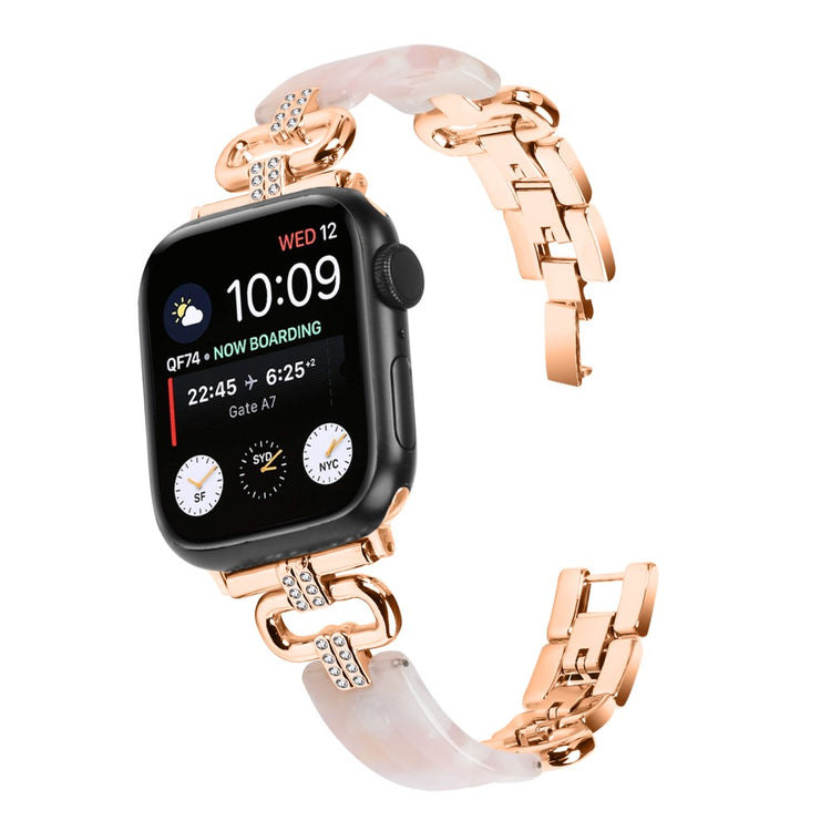 Metal, Plastik Og Rhinsten Universal Rem passer til Apple Smartwatch - Pink#serie_4