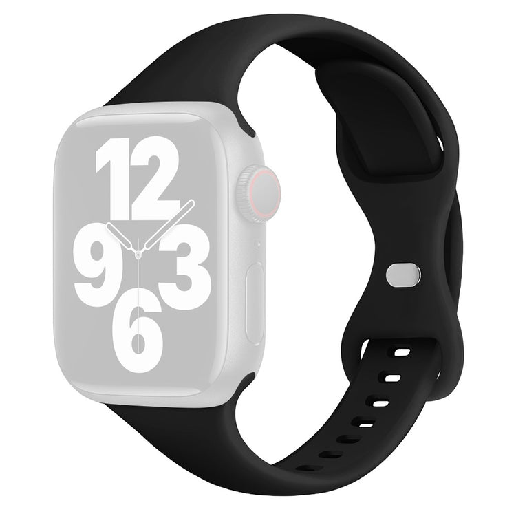 Super Holdbart Silikone Universal Rem passer til Apple Smartwatch - Sort#serie_1