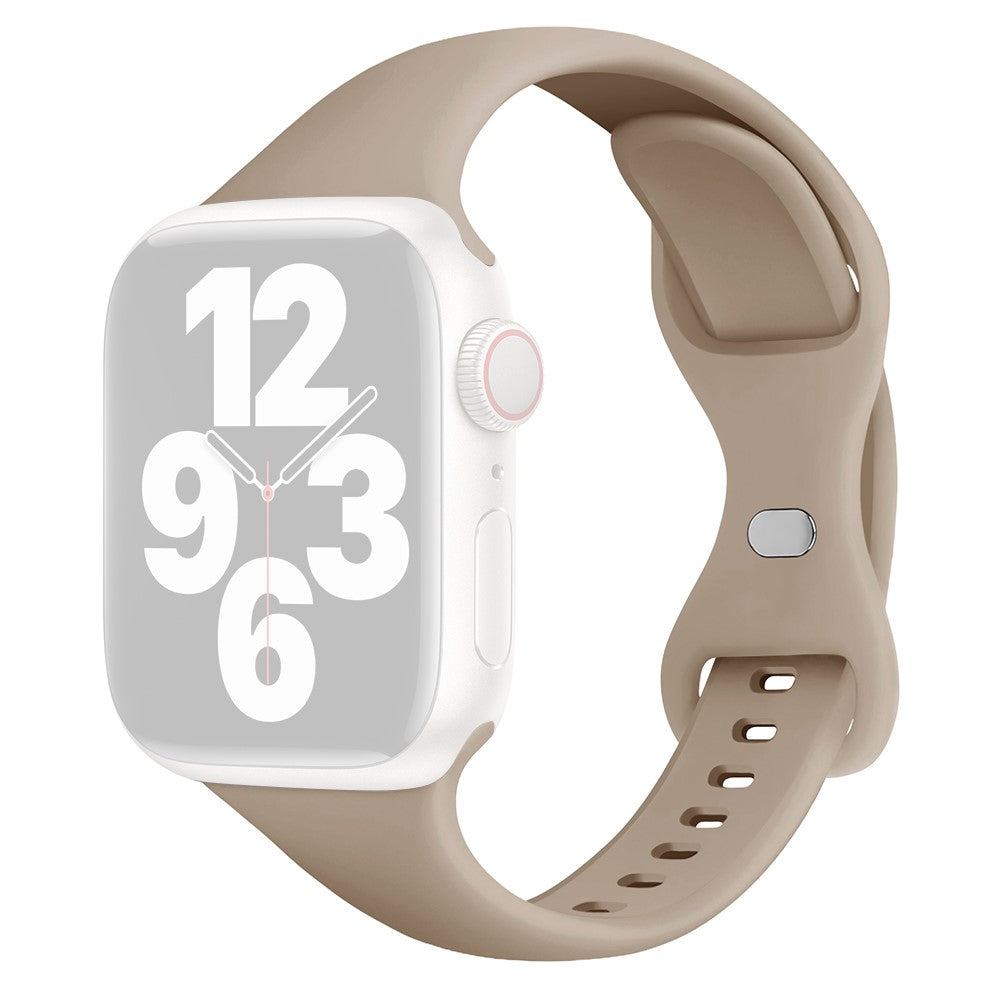 Super Holdbart Silikone Universal Rem passer til Apple Smartwatch - Brun#serie_10