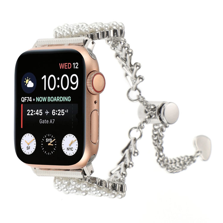 Rigtigt Cool Metal Og Sten Universal Rem passer til Apple Smartwatch - Sølv#serie_2