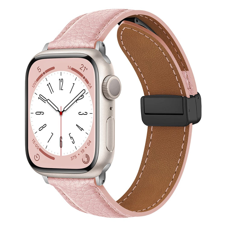 Apple Watch 49mm / 45mm / 44mm / 42mm Litchi Texture Leather Strap - Pink#serie_4