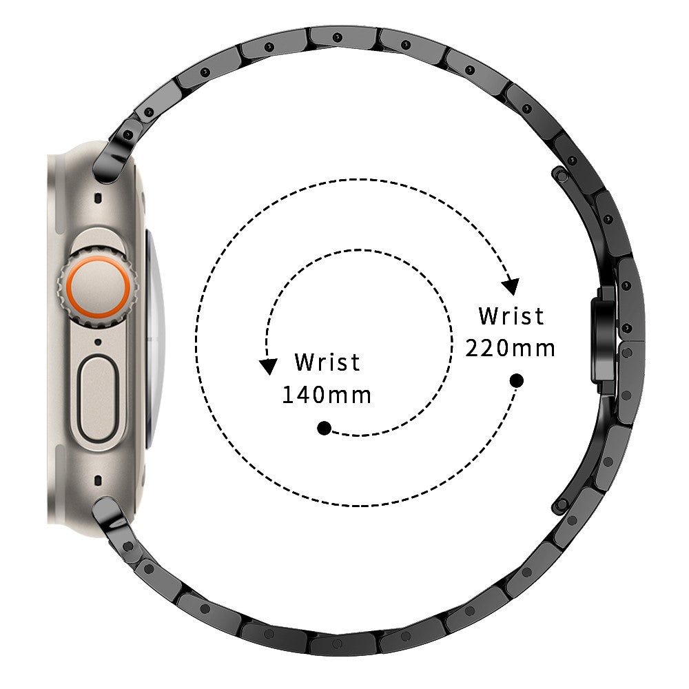 Mega Holdbart Metal Universal Rem passer til Apple Smartwatch - Sort#serie_2