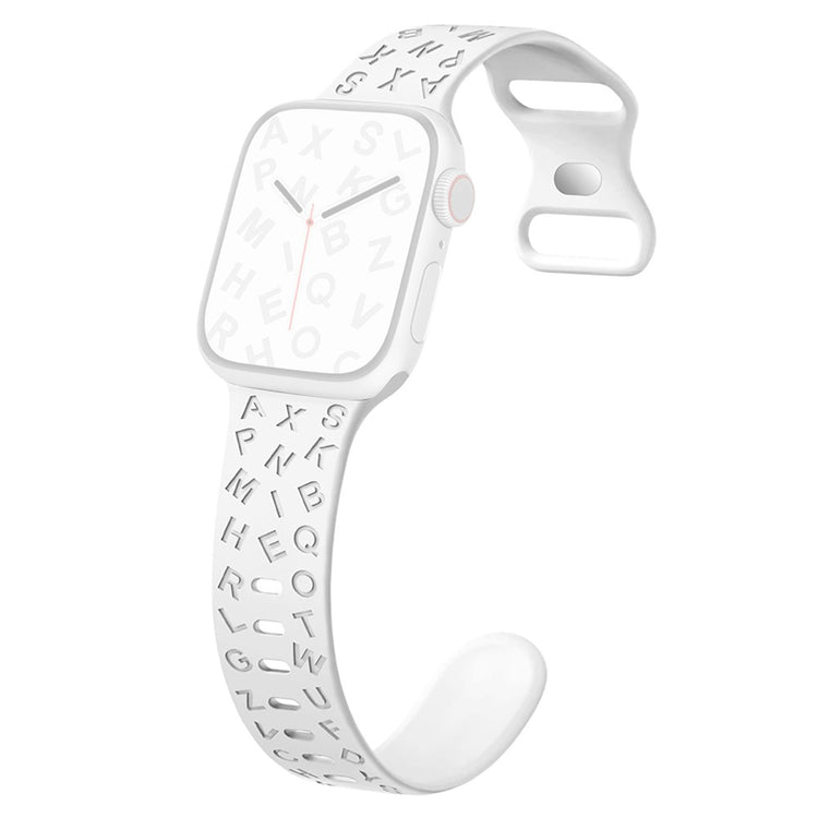 Super Elegant Silikone Universal Rem passer til Apple Smartwatch - Hvid#serie_2