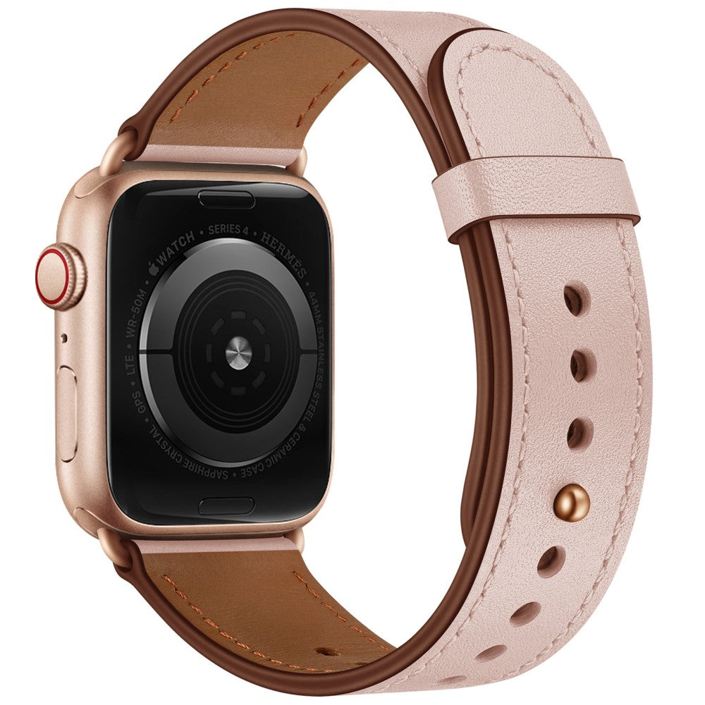 Super Fed Ægte Læder Universal Rem passer til Apple Smartwatch - Pink#serie_2