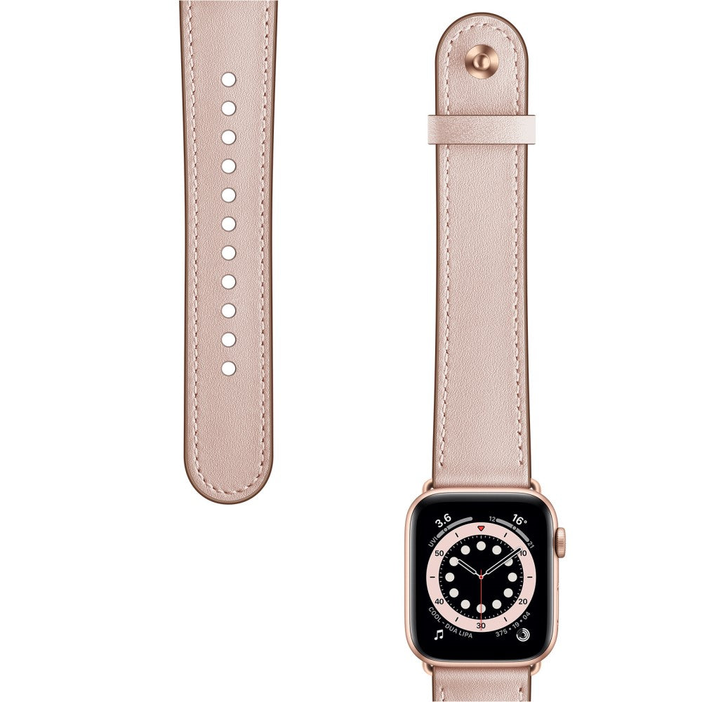 Super Fed Ægte Læder Universal Rem passer til Apple Smartwatch - Pink#serie_2