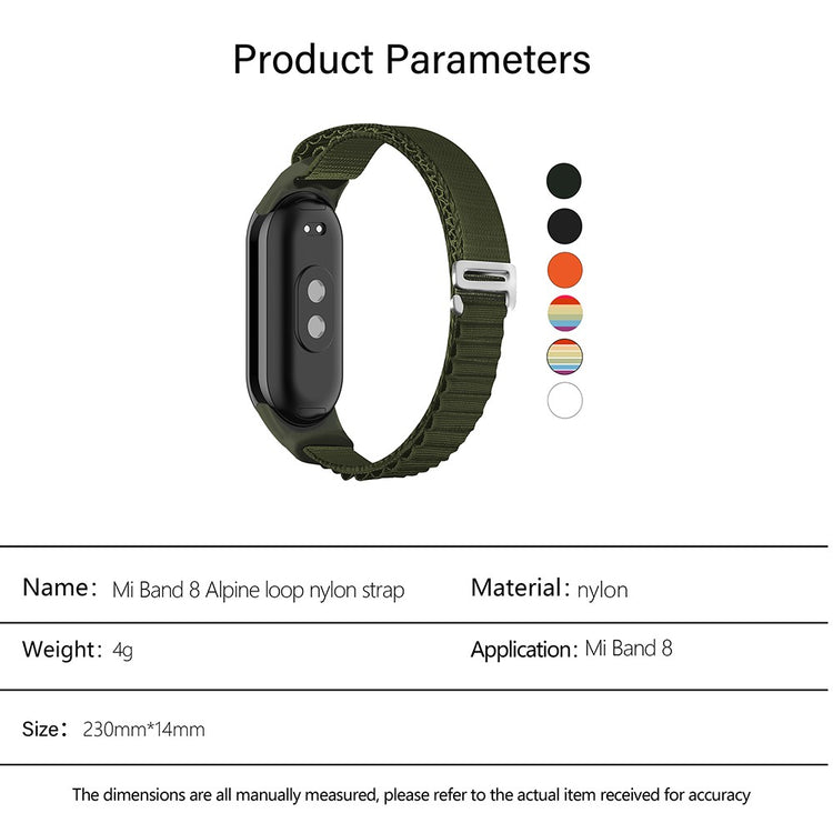 Super Godt Nylon Rem passer til Xiaomi Smart Band 8 - Flerfarvet#serie_1