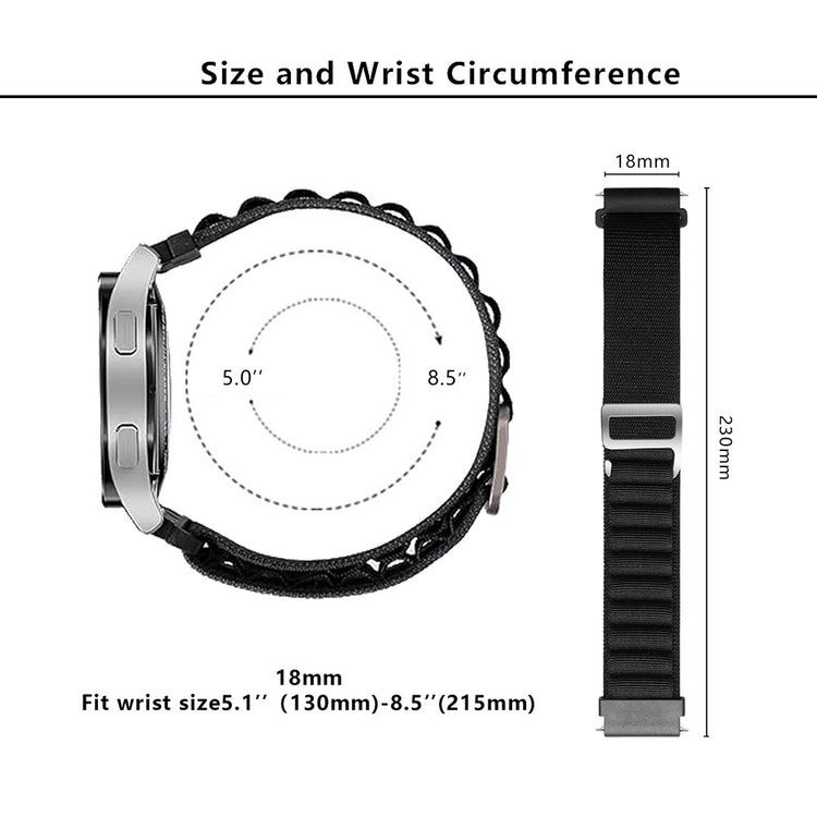 Rigtigt Slidstærk Nylon Universal Rem passer til Smartwatch - Hvid#serie_2